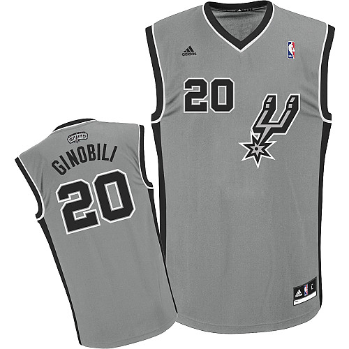  NBA San Antonio Spurs 20 Manu Ginobili New Revolution 30 Swingman Alternate Grey Jersey New for The 2012 13 Season